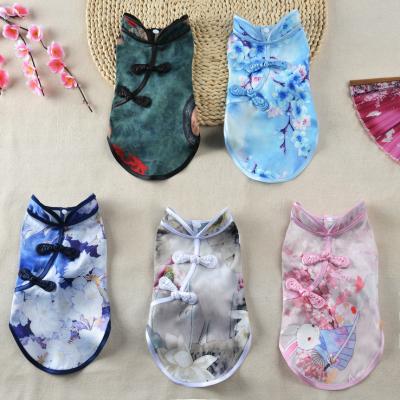 China Stocked Hot Sale Summer Spring Summer Dog Clothes Classic Chinese Qipao Dress for sale