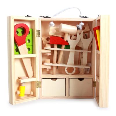 China Children Pretend To Play Repair Practice Operational Ability Tool Kit Wooden Toy 221160 for sale