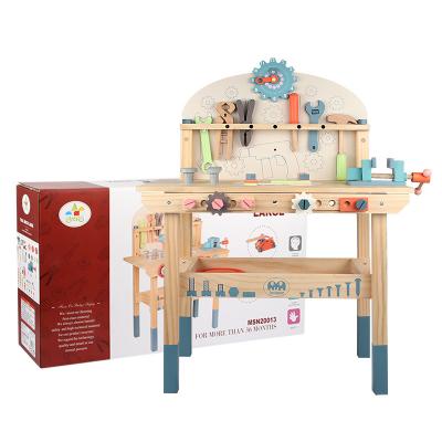 China Children Pretend To Play Repair Practice Logic Thinking Wooden Screw And Nut Screwdriver Tool Table Toy Set 221162 for sale