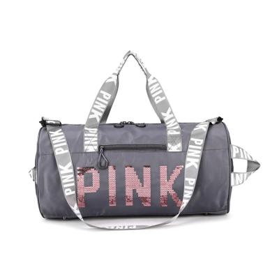 China Fashion Custom Print Over Night Duffle Bag Women Gym Weekend Luggage Travel Bag With Shoe Bag for sale