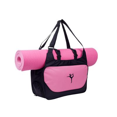 China Custom Logo Women's Tote Fitness Gym Yoga Sports Bag Promotional Gift Round Shape Yoga Bag With Shoulder Strap for sale