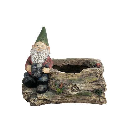 China Durable Unique Design Cartoon Gnome Character Resin Flowerpot Indoor Outdoor Home Decoration Garden Pots & Planters for sale