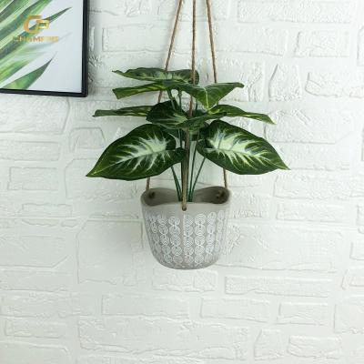 China Durable Factory direct sale Irregular Pattern Balcony Hanging Planter Pot Garden Planters Ceramic Flowerpot for sale