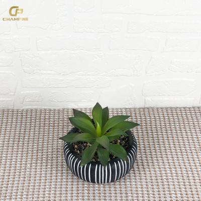 China Durable Factory Sales Artificial Succulent Plants Artificial Plants & Greenery With Ceramic Flower Pots for sale