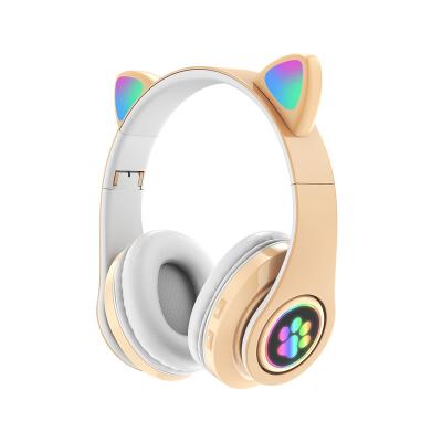 China Amazon Best Selling Cat Ear B39 LED Neckband Band Cat Headphones BT 5.0 Music Headsets Earphone Stereo Game Wireless Speaker Kids Earphone for sale