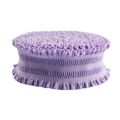 China Violeta de punto de 5,5 cm banda elástica de encaje de 55 mm correas de poliéster en venta