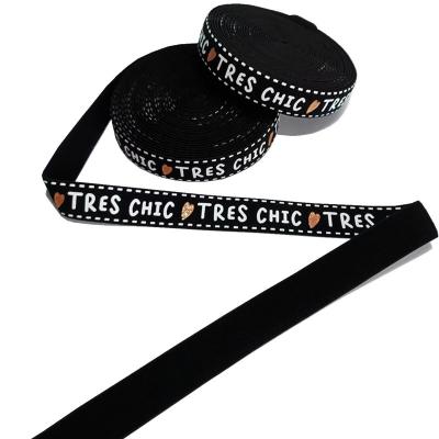 China Lettered 20mm Elastic Webbing Custom Printed Elastic Band Nylon And Latex for sale