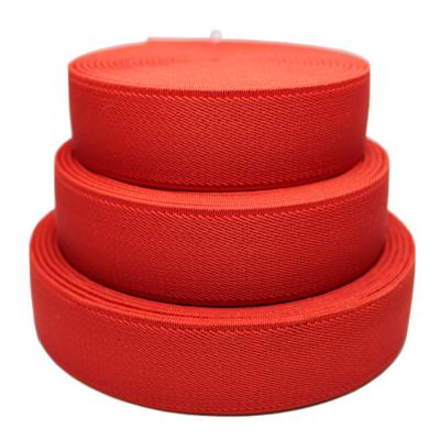 China Bodybuilding Latex Resistance Band Polyester Elastiek Webbing 2,5 cm Rood Te koop