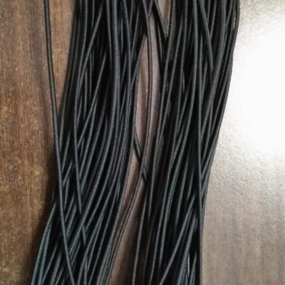 China 1.5mm Schwarz Rund elastisches Kabel Polyester elastisches Bungee-Kabel zu verkaufen