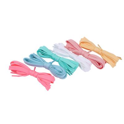 China Polyester Shoestring Shoelaces 1cm Width Colored Shoestrings for sale