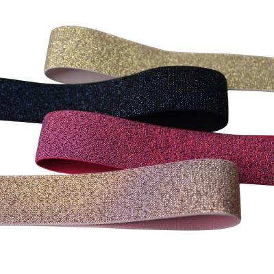 China Groothandel Custom Kleur Geweven Waistband Glitter Elastische Band voor Kleding Te koop