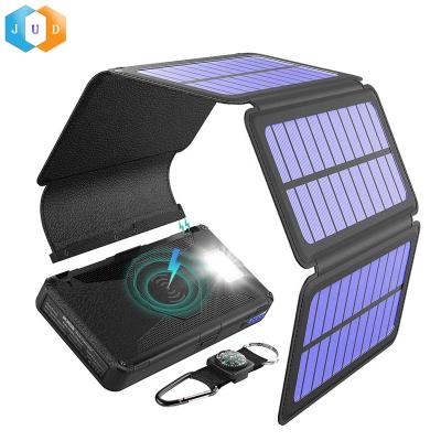 China Fast Charging 5000mAh Wireless, Foldable 16000mAh Solar Power Bank, 16000mAh Solar Panel Battery Charging 2021 JD-T16DS Qi Detachable Pack for sale