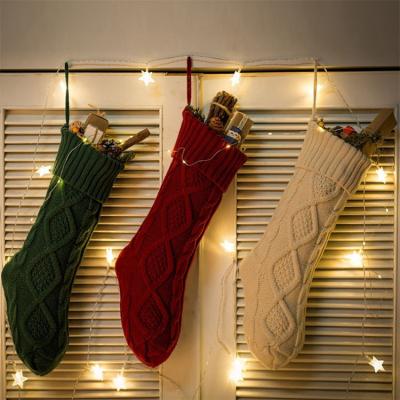 China 100% Acrylic Knitted Christmas Stockings for sale