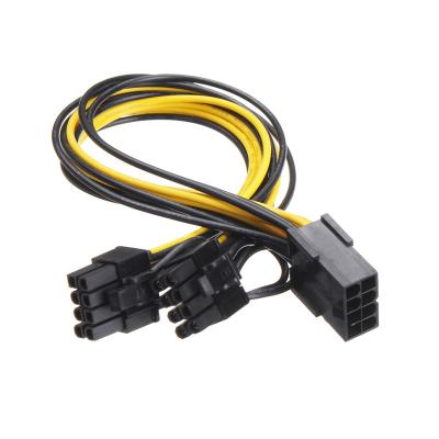 China Plastic 8 Pin to Dual 8 (6+2) Pin PCI Express Power Converter Cable for Graphics GPU PCIE PCI-E VGA Video Card Splitter Hub Power Cable for sale