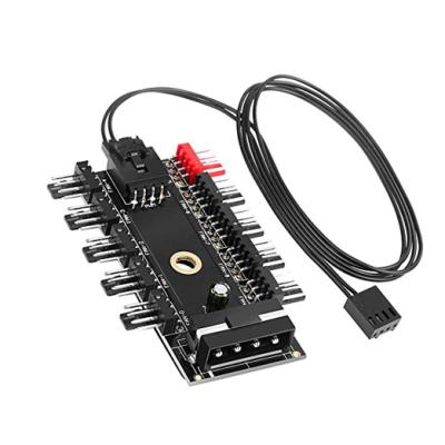 China Plastic Motherboard 1 10pin To Fan 4 Pin PWM Cooler Fan HUB Splitter 12V Power Supply Socket PC Speed ​​Controller Adapter Adapter for sale