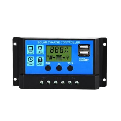 China Solar Controller Panel Battery Regulator 12V 24V Intelligent Charging Controller 10A 20A 30A USB Charger for sale