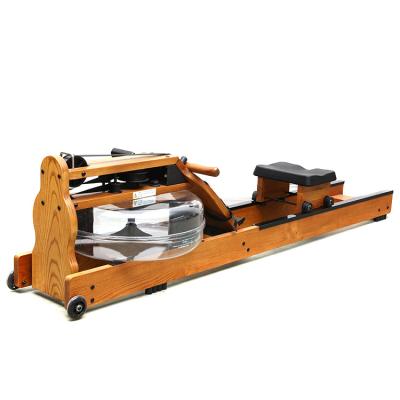 China Universal Home Indoor Gym Clubs High End Wooden Fitness Water Electric Folding Rowing Machine for sale