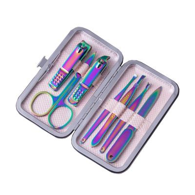 China Durable 7 Pcs Travel Grooming Kit Tweezers Scissors Nail Clippers Manicure Set for sale