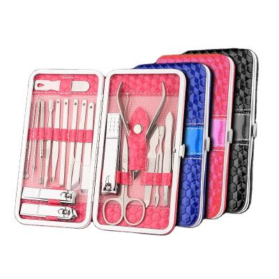 China Durable Hot Style Multifunctional Pedicure Manicure Kit Of 18 Pcs With Attractive Case for sale