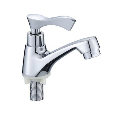 China Wholesale High Quality Metered Faucets New Design Zinc Chrome Bathroom Faucet Single Cold Basin Sink Water Faucet for sale