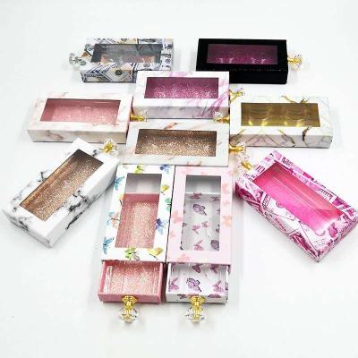 China Mutilayer/Natural Looking/3Deffect eyelash butterfly wrapper remove lashbox diamond handle crystal butterfly wick cases for sale