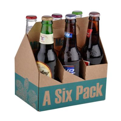 China Recyclable Offset CMY Printing Corrugated Foldable Corrugated 6 Pack Bottle Beer Box Standard Size Box Maker for sale