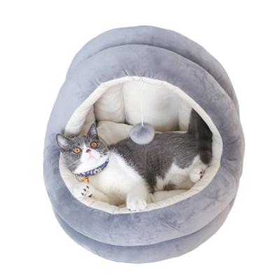 China Cozy Cat Kennel Cat Litter Dog Kennel Partially Enclosed Warm Winter Plus Plush Deep Sleep Pet Kennel for sale