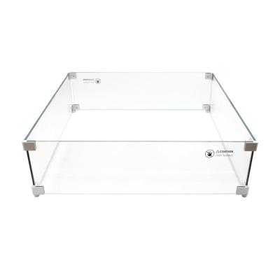 China Square Stocked Pit Glass Wind Guard Fire Table Protector for sale