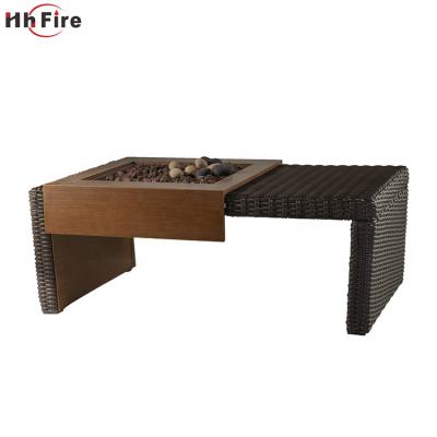 China High End Fire Stocked Pit Outdoor Gas Firepits Rectangle Propane Backyard Table for sale