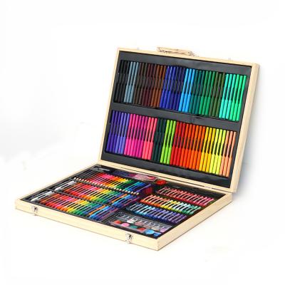 China For School Kids/Students/Girls/Boys 214pcs Painting Pencil Set Children Drawing Art Watercolor Pens Brush Set Painting Sets for sale