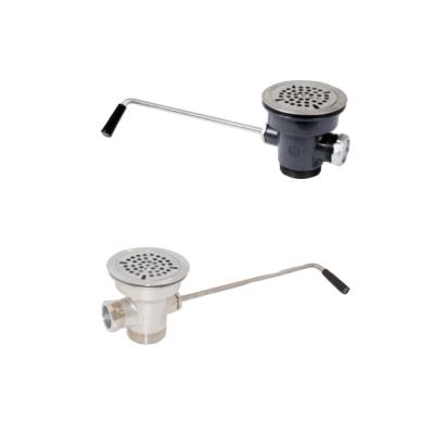 China Strainer Twist Lever Drain With Overflow Pipe /Twist Handle Waste Outlets for sale