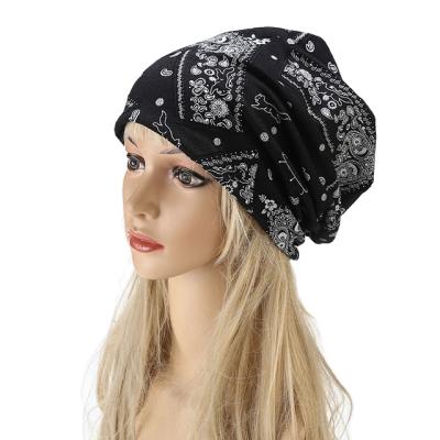 China Fashion Skull Sleep Hat Cotton Beanies Custom Hiphop Logo Beanies Loose Scarf for sale