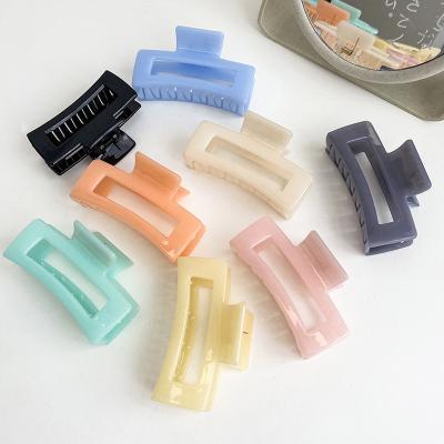 China Wholesale Soft Hot Sale Big Style Acrylic Acetate Hair Clips Rectangle Hollow Mermaid Hair Claw Clip for sale