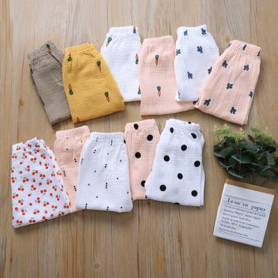 China New fashion anti-static babies cute printed soft long pants for sale