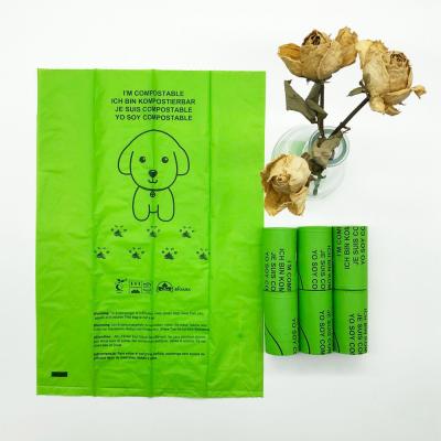 China Viable in Customized Fully Compostable Biodegradable Small MOQ Poo Bag Eco Friendly Pet Pet Cornstarch Disposable Dog Poop Bag Customized for sale