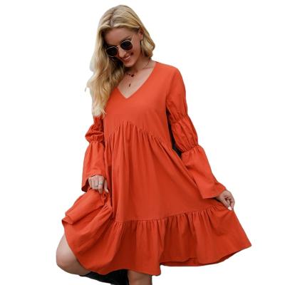 China Breathable Bohemian Resort Dress Maxi Dress Ruffle Long Sleeve Sweet Dress For Women for sale