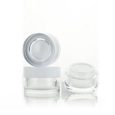 China Luxury Eye Cream Jars Plastic Cream Round Acrylic Cream Jar Cosmetic Packaging Jars OE for sale