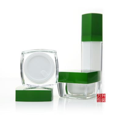 China Skin Care Cream Beauty Face Care Acrylic Square PMMA Cosmetic Containers With A for sale