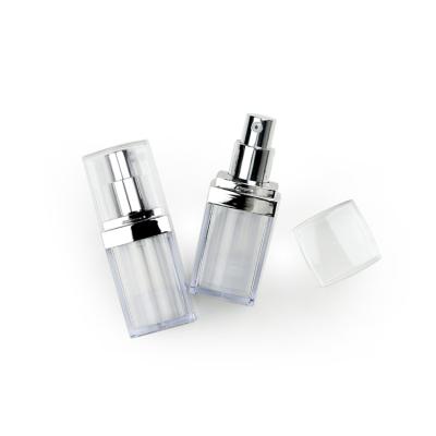 China BEAUTY PACKAGING Z-E Airless Pump Acrylic Serum Bottle Square Cap for sale