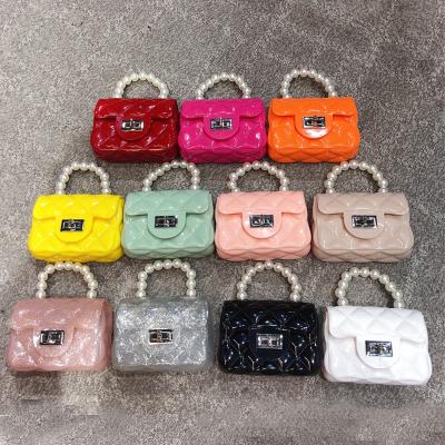 China Hot Sale Fashion Fashion Mini Pearl Bag Cute Designer Freeze Purses Children's Little Girls Clear Handbags for sale