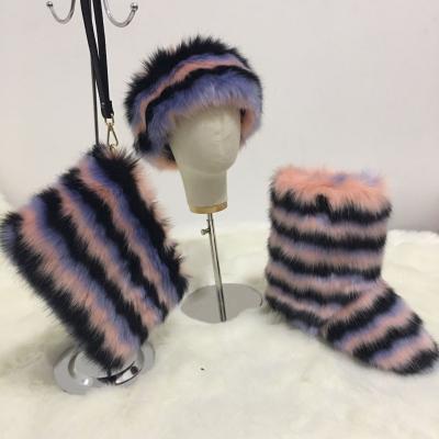 China Hot Women's Fashion Shoes Fur Princess Snow Boots Anti-skid for sale