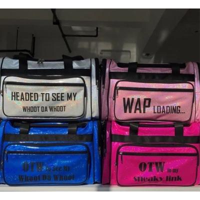 China Fashion wholesale spend DA overnight luggage weekend over wap loading glitter duffel bag portable travel bags luggage women for sale