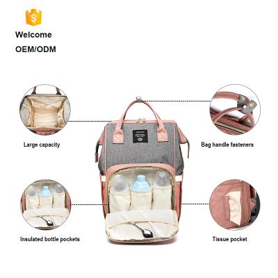 China Multifunction Baby Logo Mummy Multifunction Travel Back Custom Backpack Pack Mummy Bag Baby Diaper Maternity Backpack with USB for sale