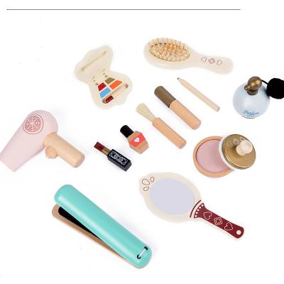 China High-grade wooden children's dressing table makeup toys imitate every family girl cosmetics set small princess makeup bag toy 30*22*6cm for sale