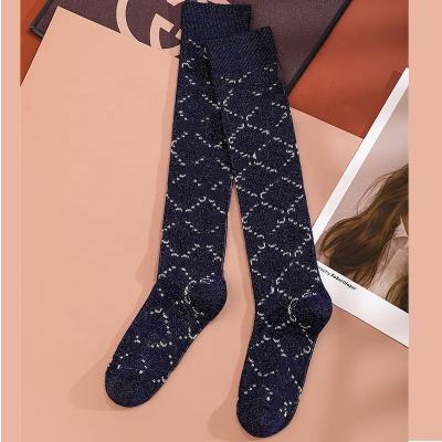 China QUICK DRY wholesale fashion adult designer bangs luxury ladies gg socks designer gg tights plum brown knee high socks for sale