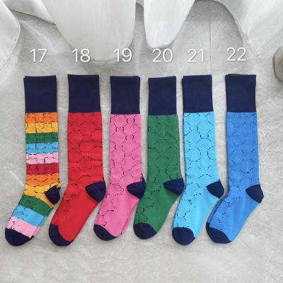 China Customized Luxury Women's Fashion LOGO Designer Socks QUICK DRY Logo Designer Socks Famous Brands Socks for sale