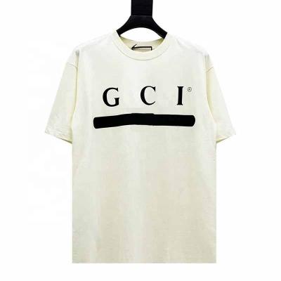 China Anti-wrinkle gg short-sleeved T-shirt half-sleeved loose round neck lazy round neck men and women designer T-shirt top solid color for sale