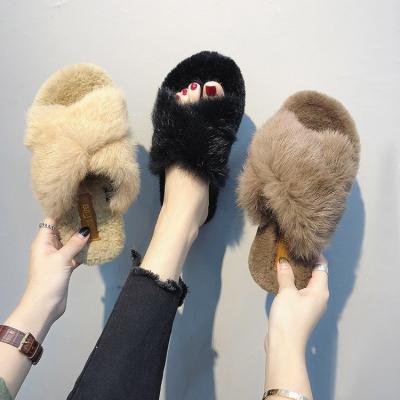 China Fashion Trend Home Slippers Women's Fall/Winter Use 2021 New Plush Slippers Luxury Home Slippers for sale