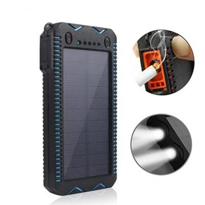 China 2019 Fast Charging Support Mobile Phone Charger Waterproof Portable Solar Power Bank 10000mah With LED Light Solar Charger for sale