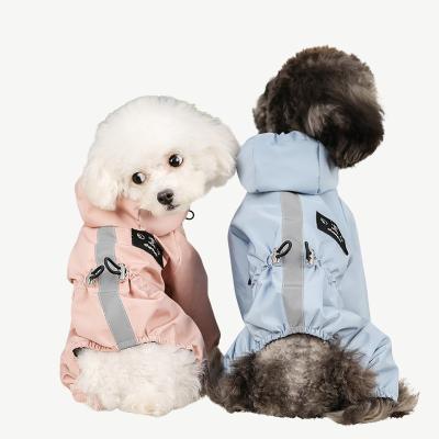 China Stocked Cute Hot Sale Pet Raincoat With Hood Dog Lightweight Rain Coat Jacket Waterproof Reflective Adjustable Pet Dog Slicker jumpsuit for sale